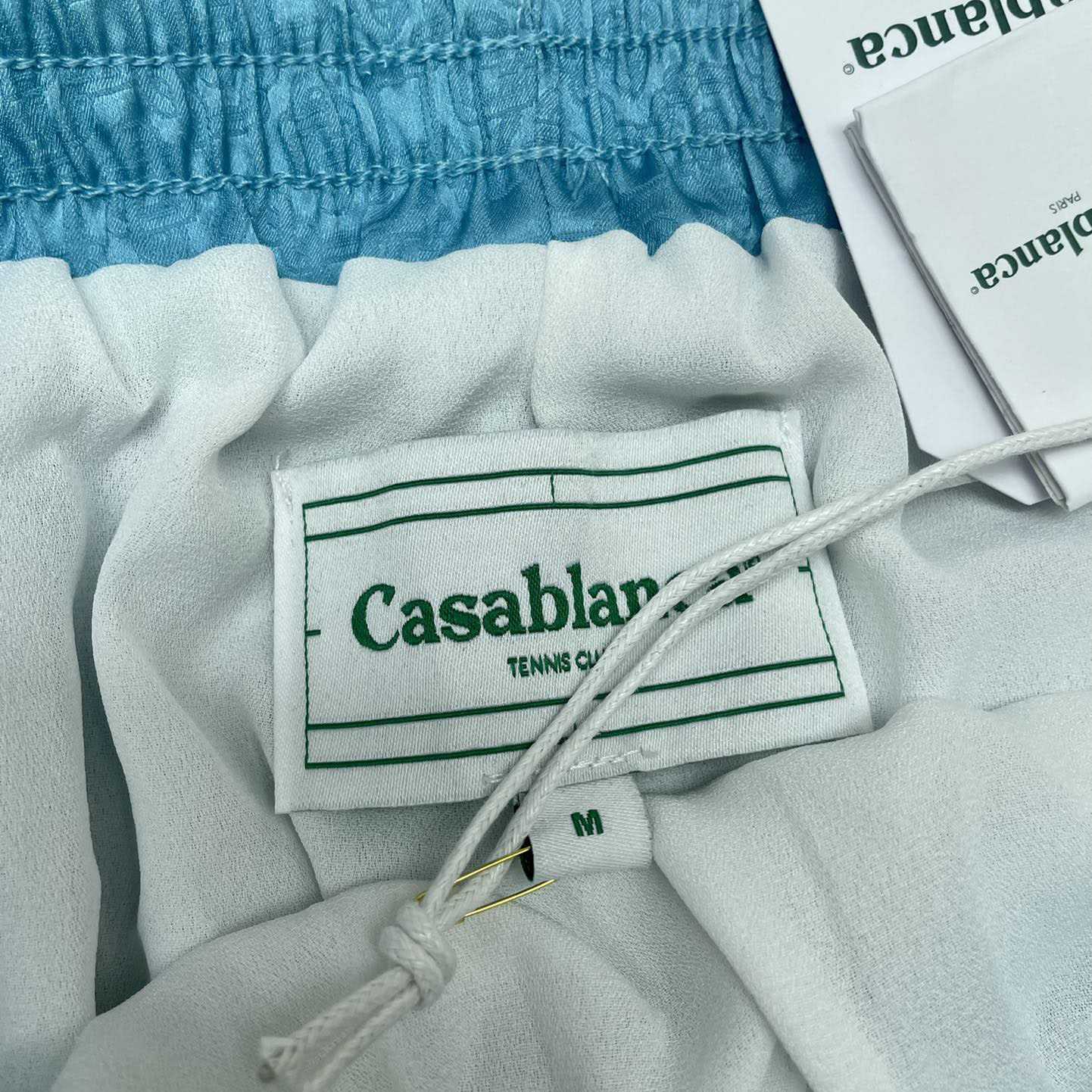 Casablanca Logo Drawstring Silk Shorts    C2003 - FashionPlug