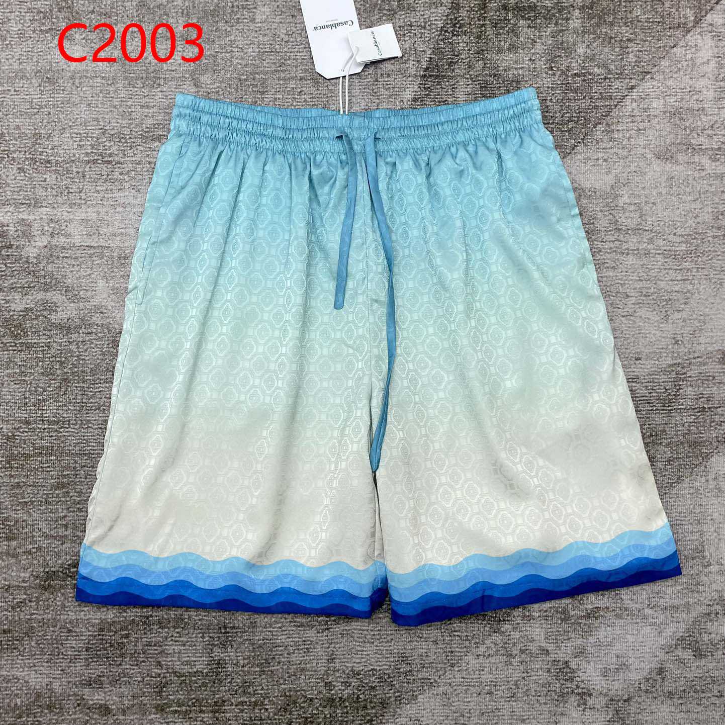 Casablanca Logo Drawstring Silk Shorts    C2003 - FashionPlug