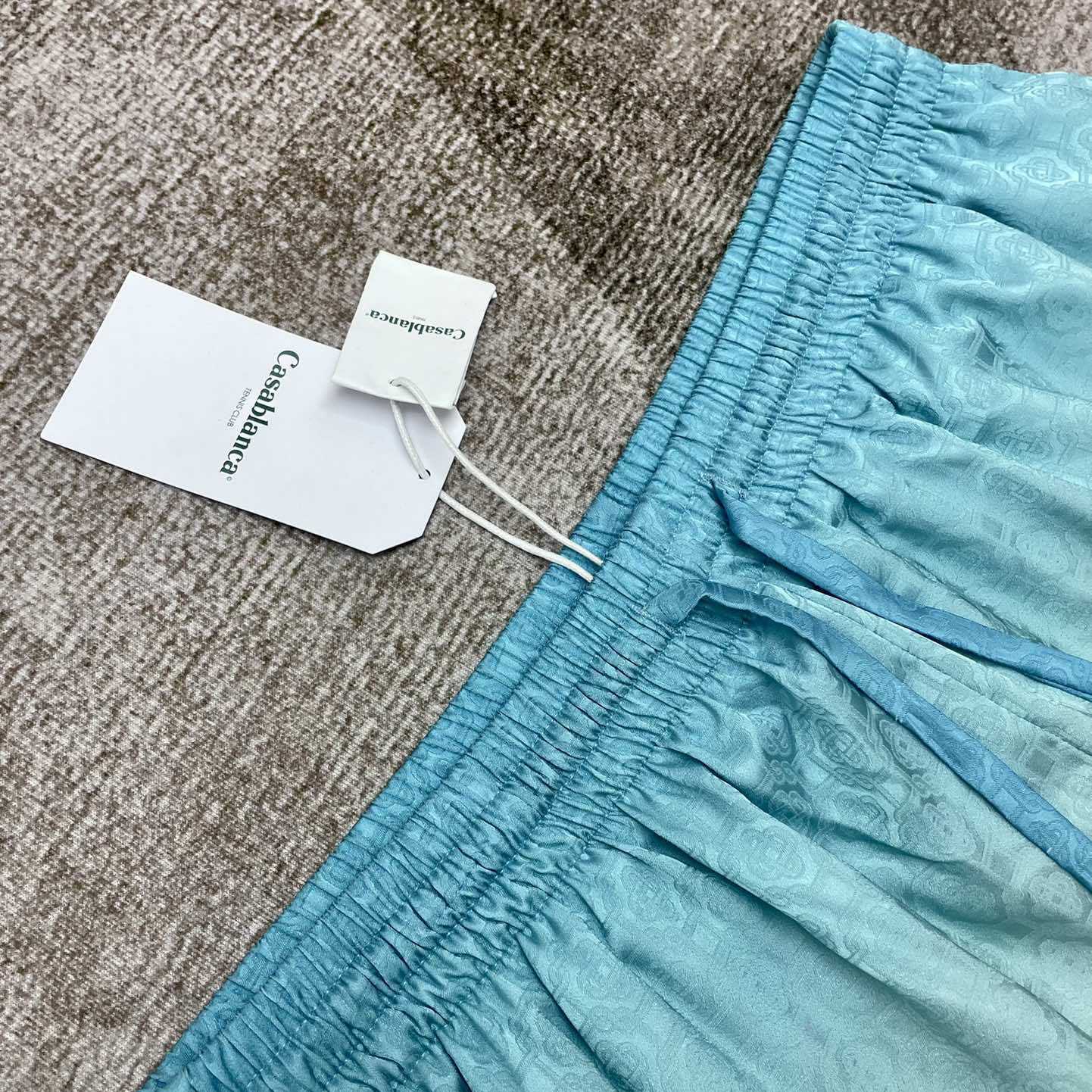 Casablanca Logo Drawstring Silk Shorts    C2003 - FashionPlug