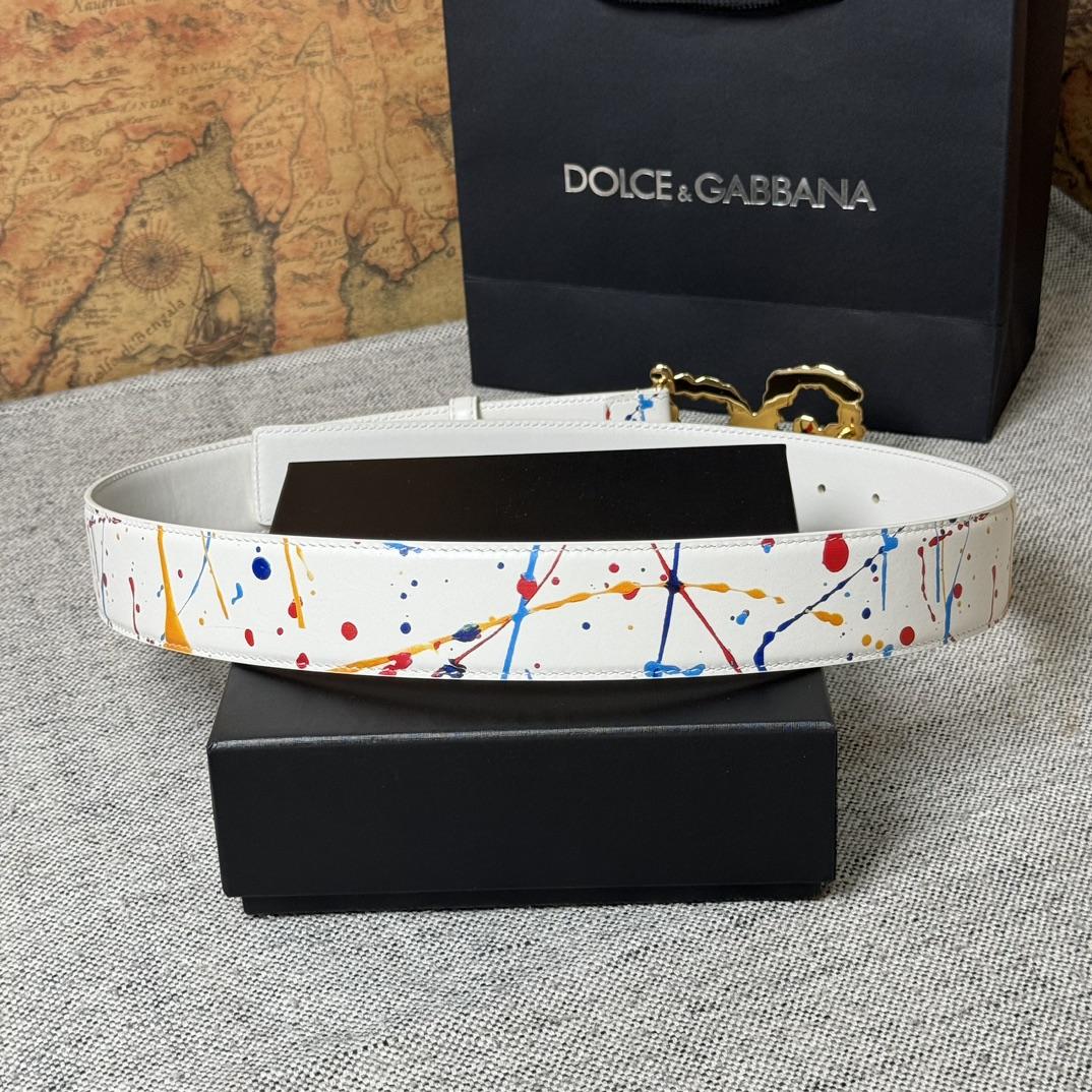 Dolce & Gabbana Abstract-print Buckle Belt - FashionPlug