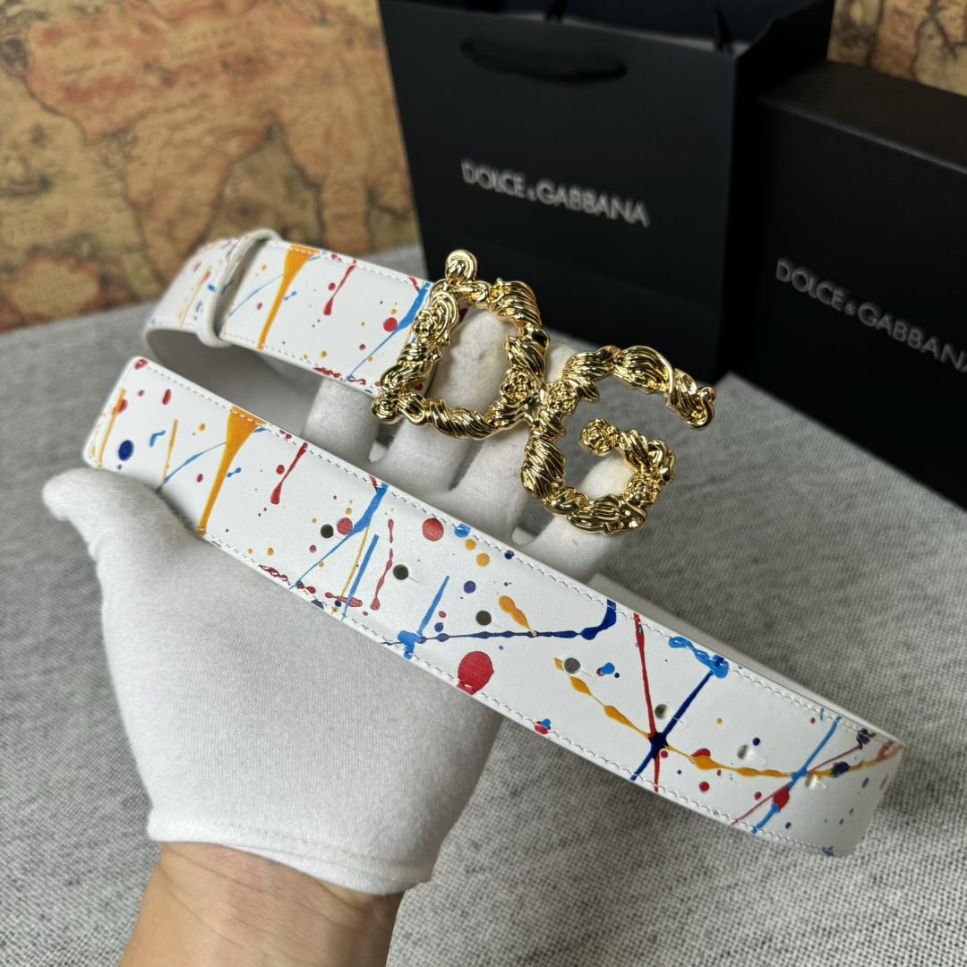 Dolce & Gabbana Abstract-print Buckle Belt - FashionPlug