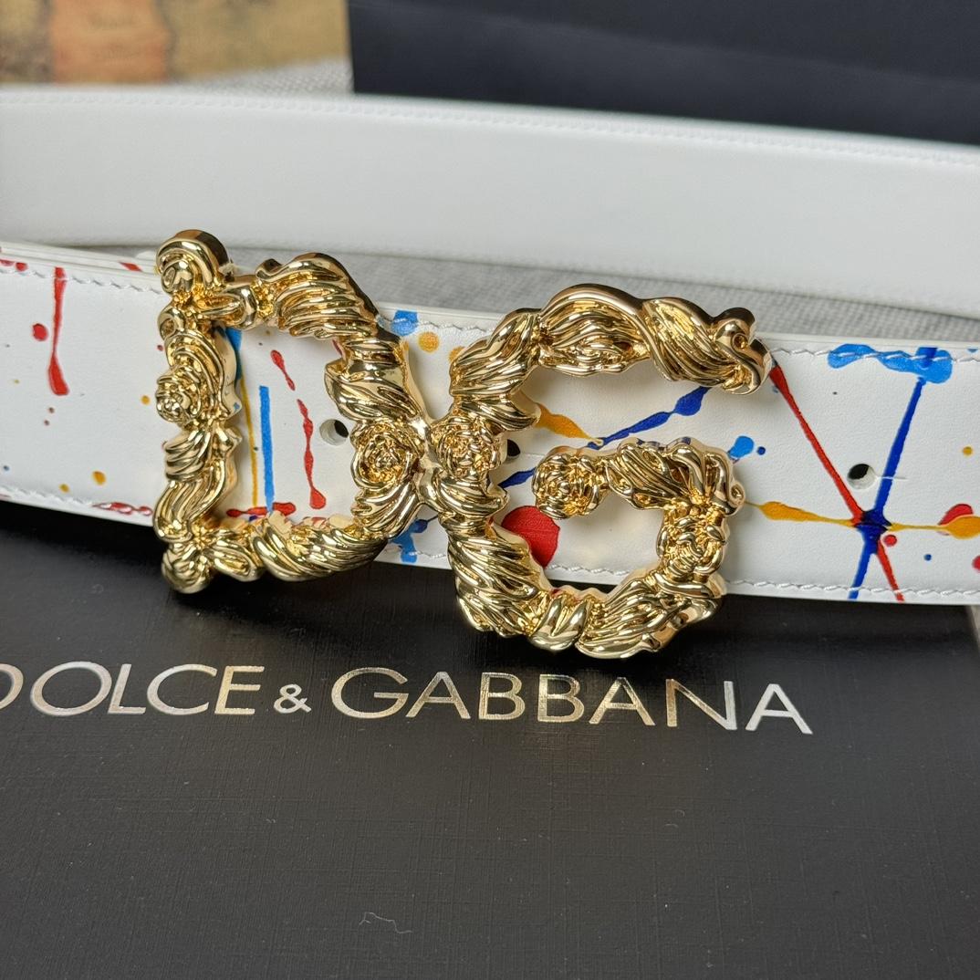 Dolce & Gabbana Abstract-print Buckle Belt - FashionPlug