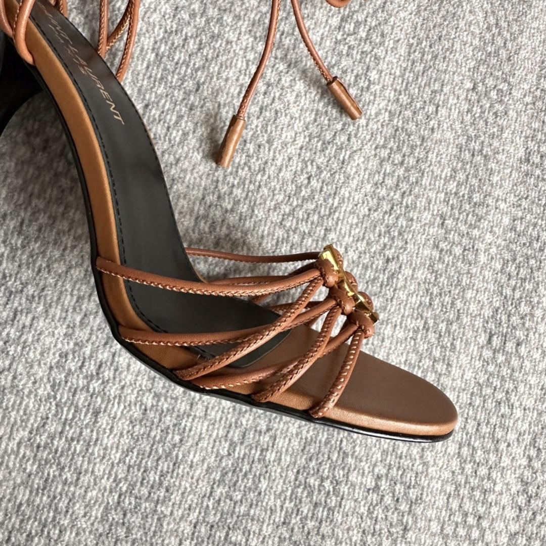 Saint Laurent Babylone Sandals In Smooth Leather - FashionPlug