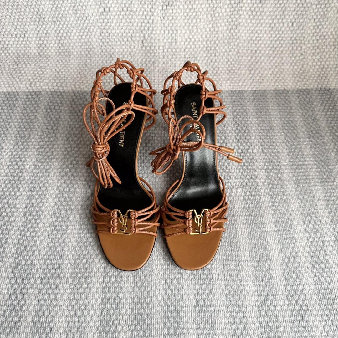 Saint Laurent Babylone Sandals In Smooth Leather - FashionPlug