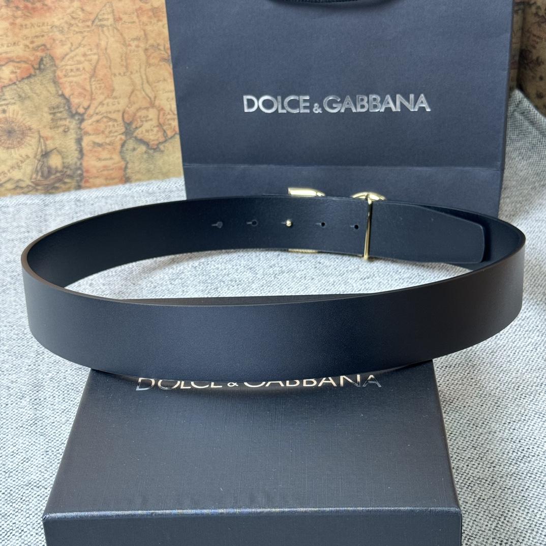 Dolce & Gabbana DG Logo-buckle Leather Belt   40mm - FashionPlug