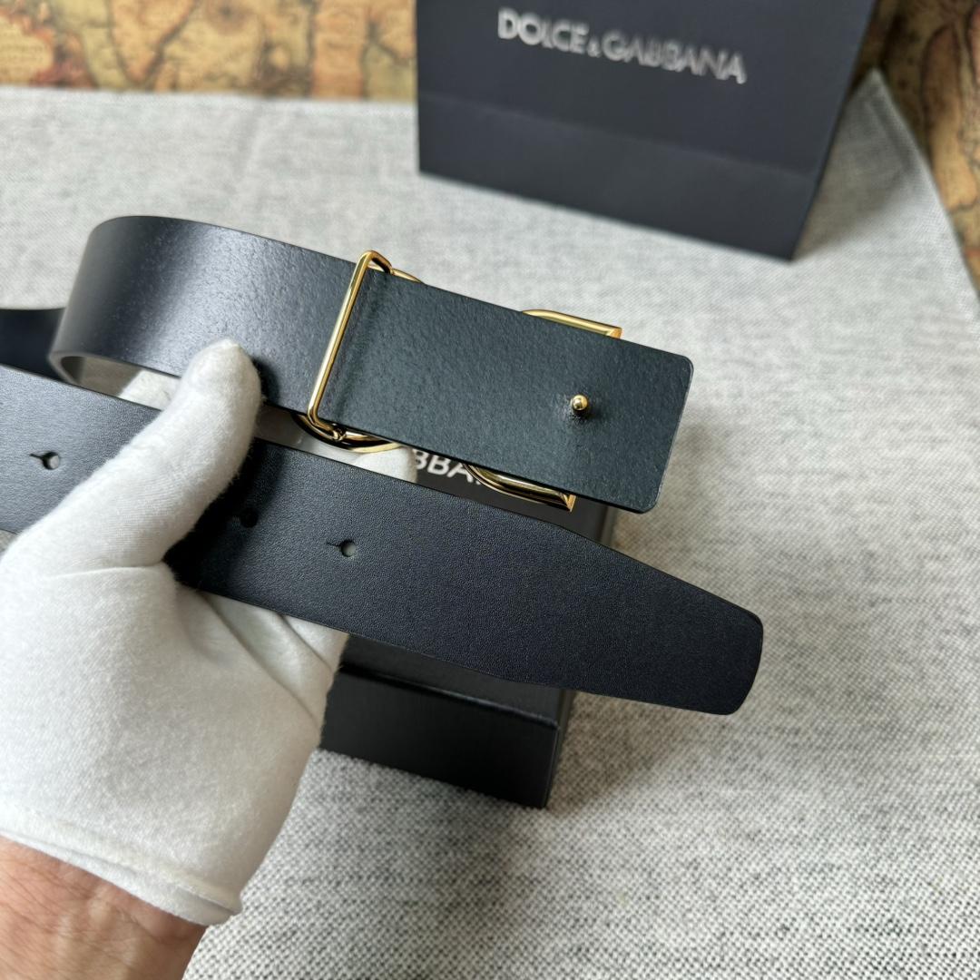 Dolce & Gabbana DG Logo-buckle Leather Belt   40mm - FashionPlug