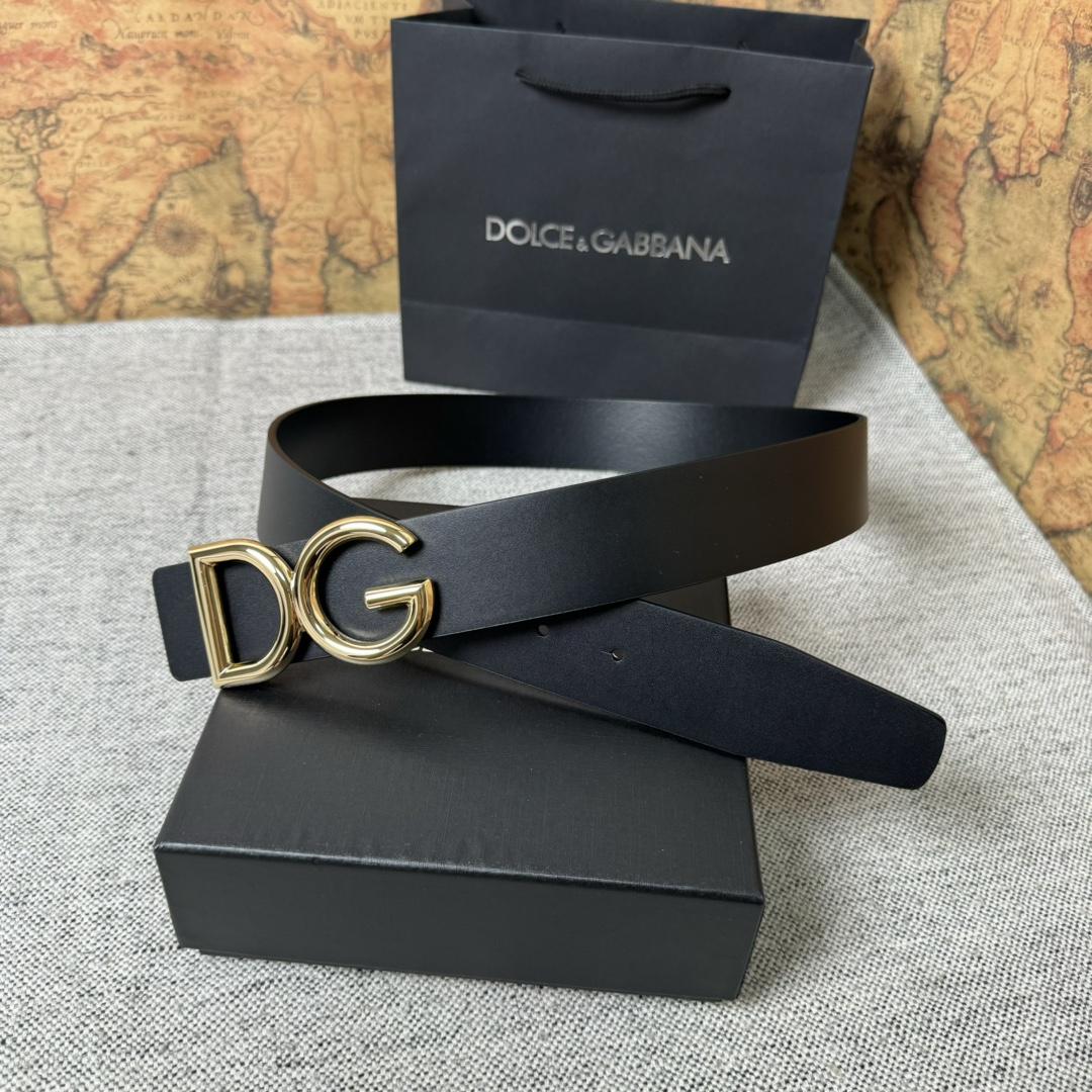 Dolce & Gabbana DG Logo-buckle Leather Belt   40mm - FashionPlug