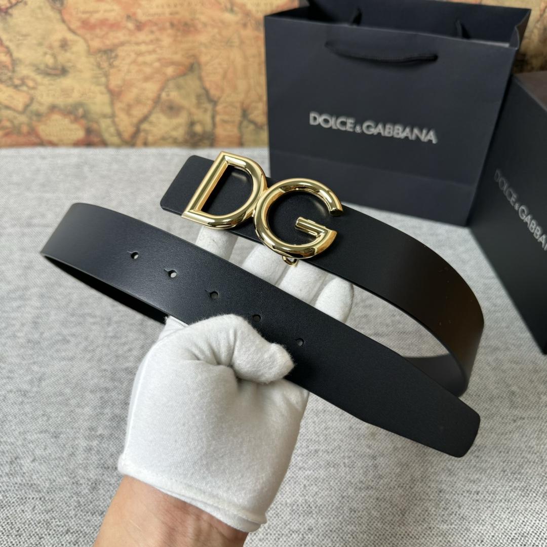 Dolce & Gabbana DG Logo-buckle Leather Belt   40mm - FashionPlug