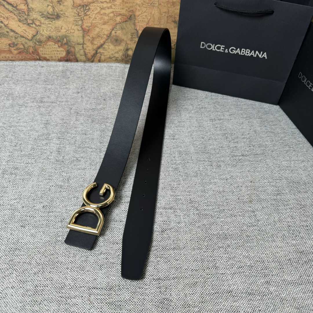 Dolce & Gabbana DG Logo-buckle Leather Belt   40mm - FashionPlug