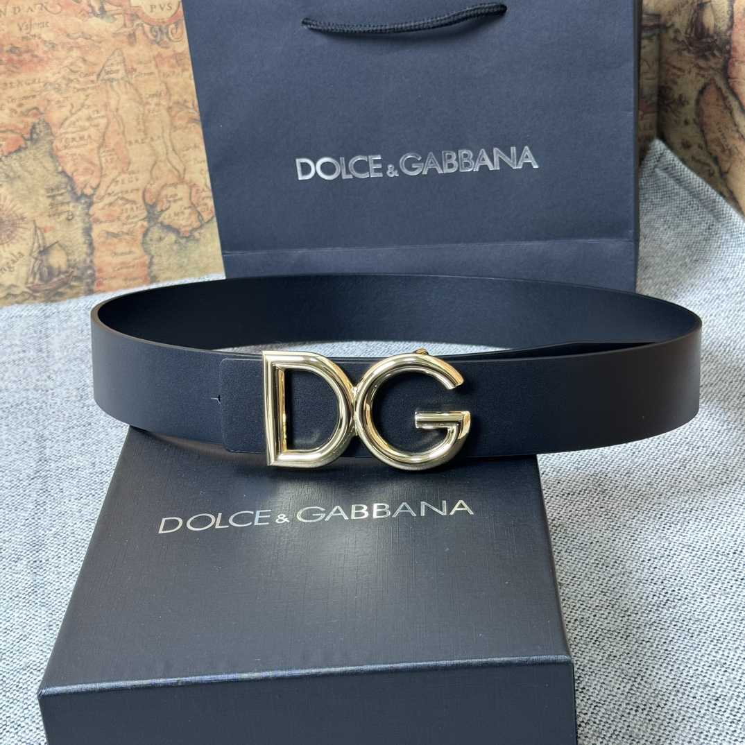 Dolce & Gabbana DG Logo-buckle Leather Belt   40mm - FashionPlug