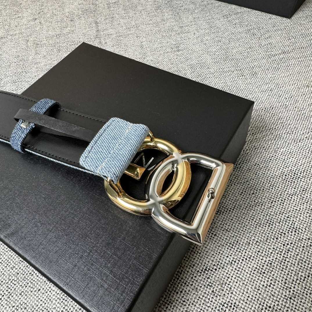 Dolce & Gabbana Denim Belt With DG Logo - FashionPlug