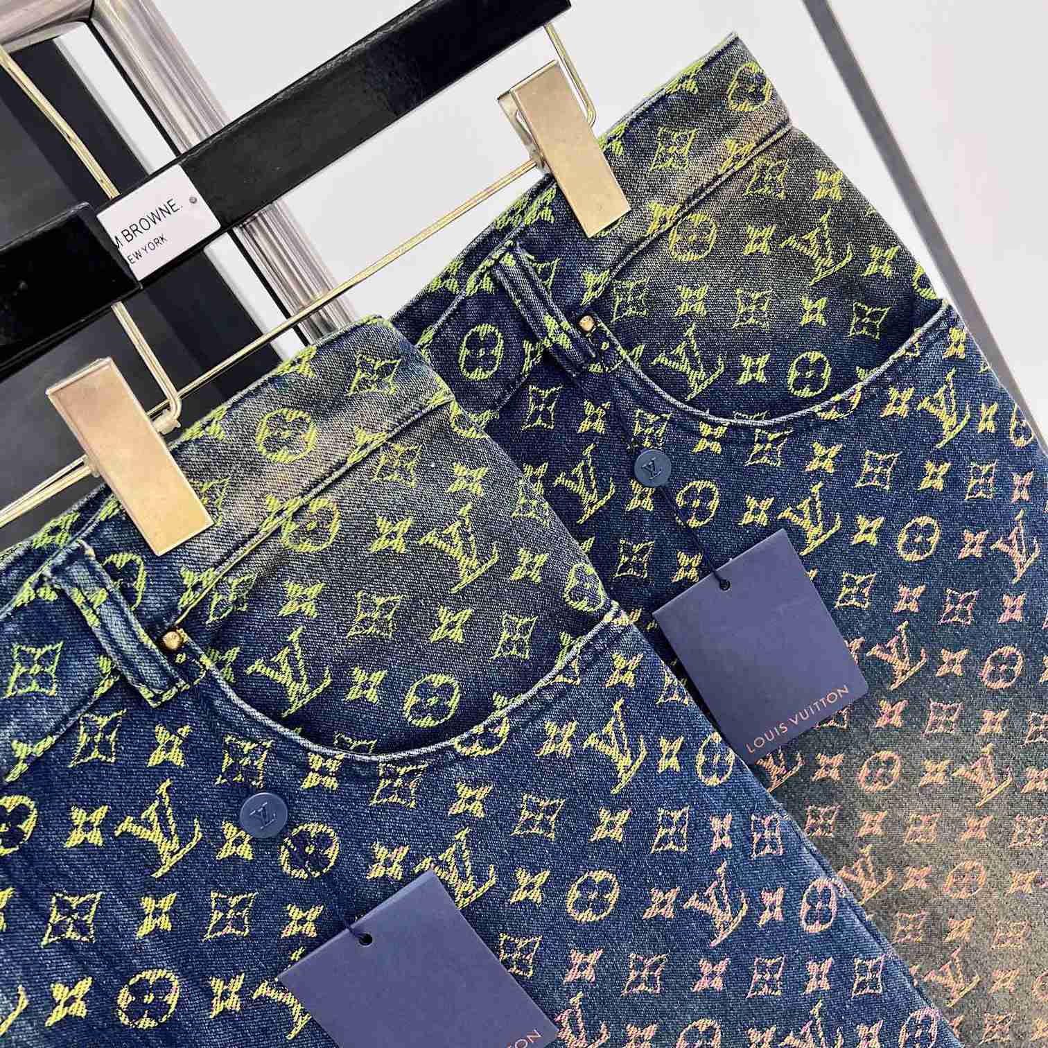 Louis Vuitton Monogram Denim Shorts - FashionPlug