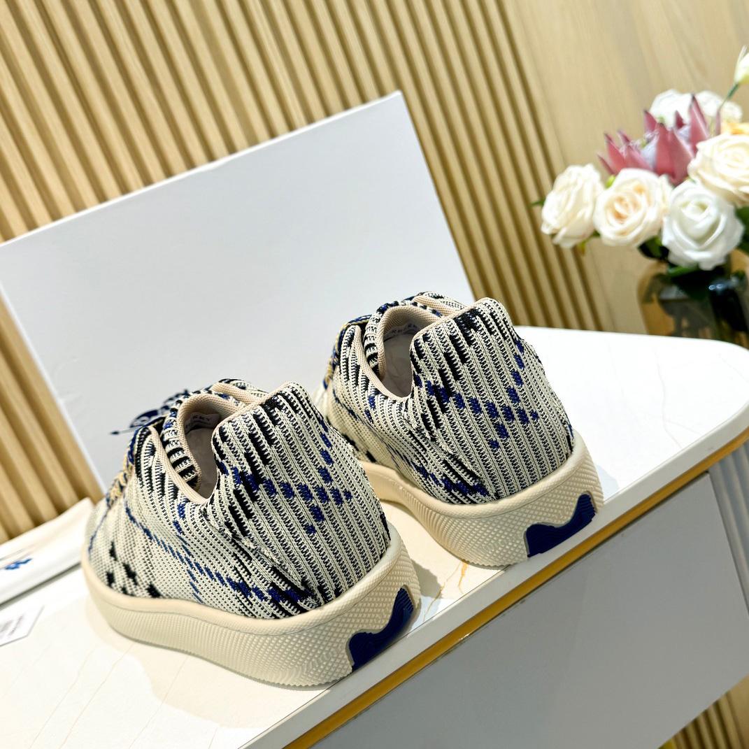 Burberry Check Knit Box Sneakers - FashionPlug