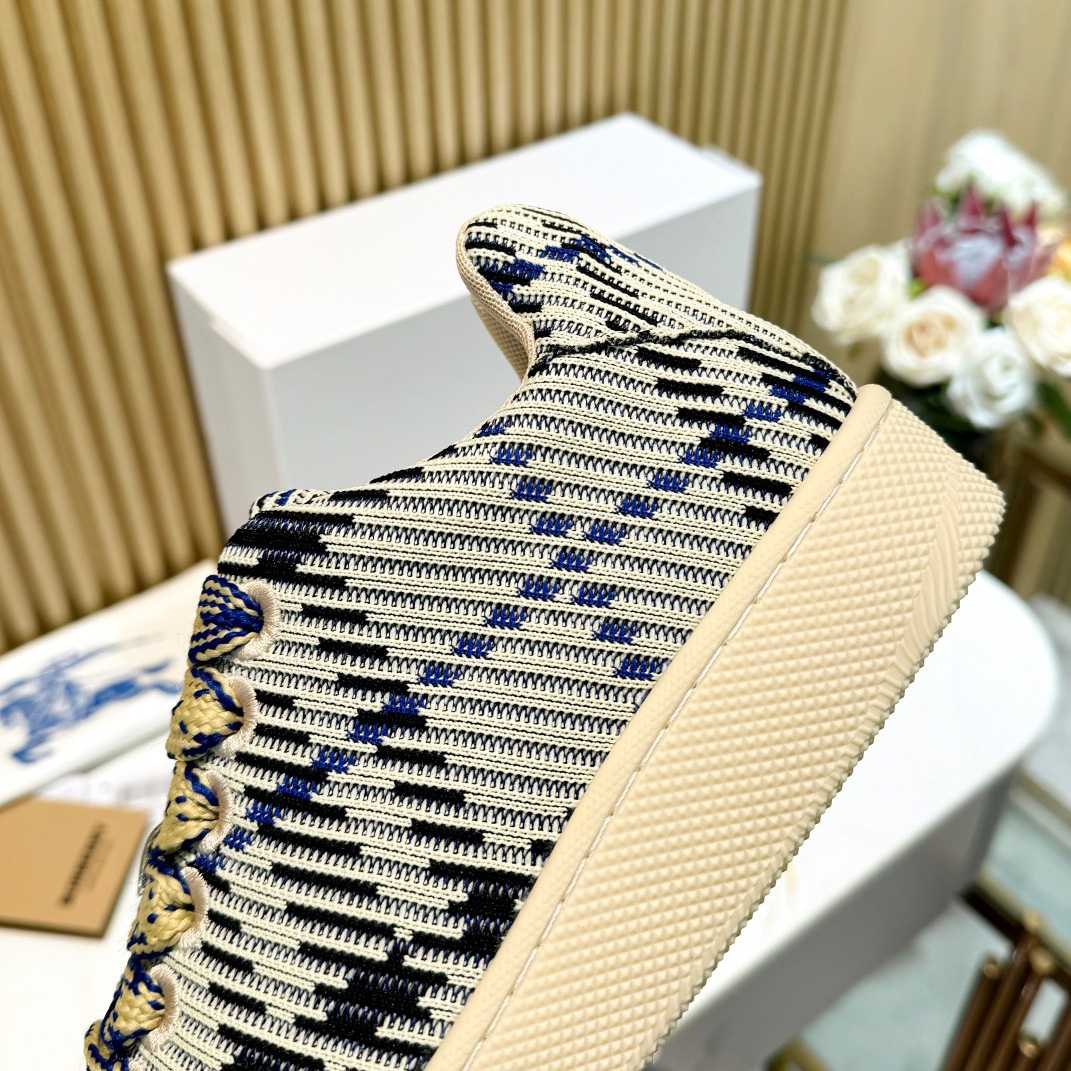 Burberry Check Knit Box Sneakers - FashionPlug