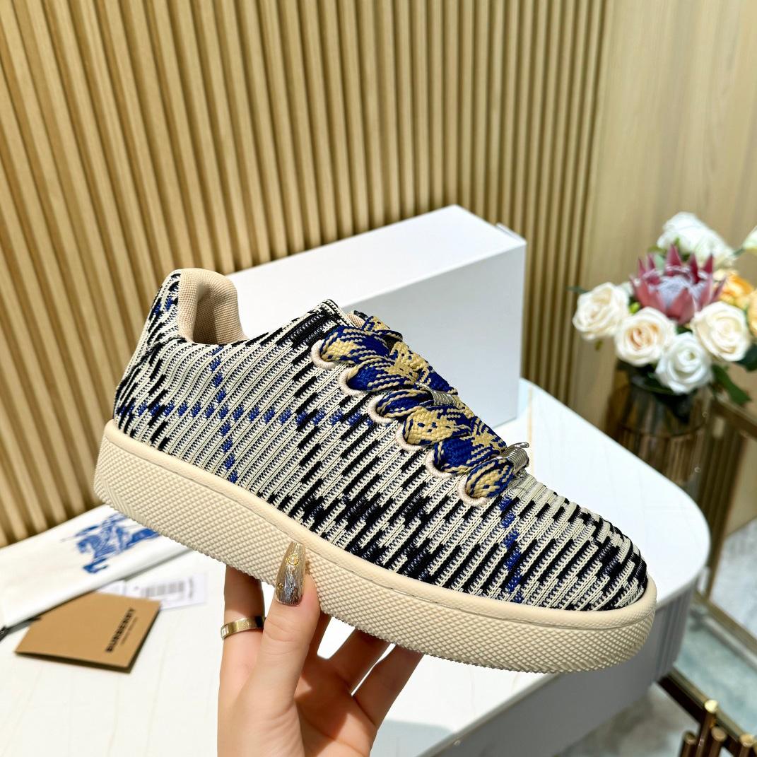 Burberry Check Knit Box Sneakers - FashionPlug