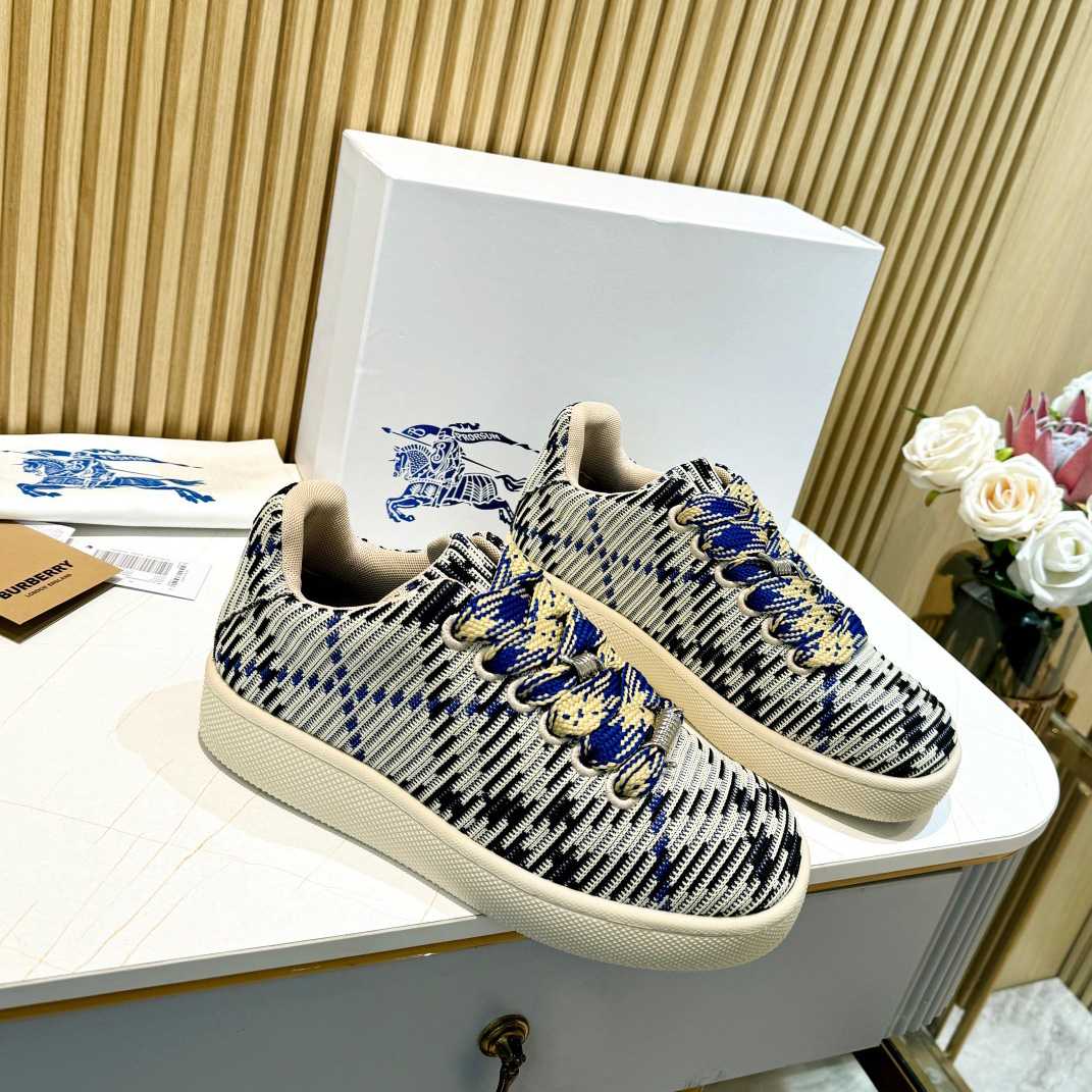 Burberry Check Knit Box Sneakers - FashionPlug