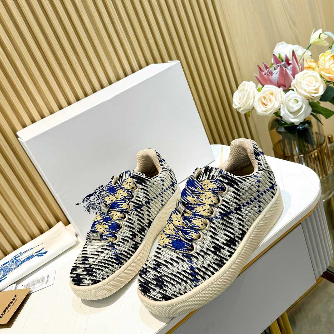 Burberry Check Knit Box Sneakers - FashionPlug