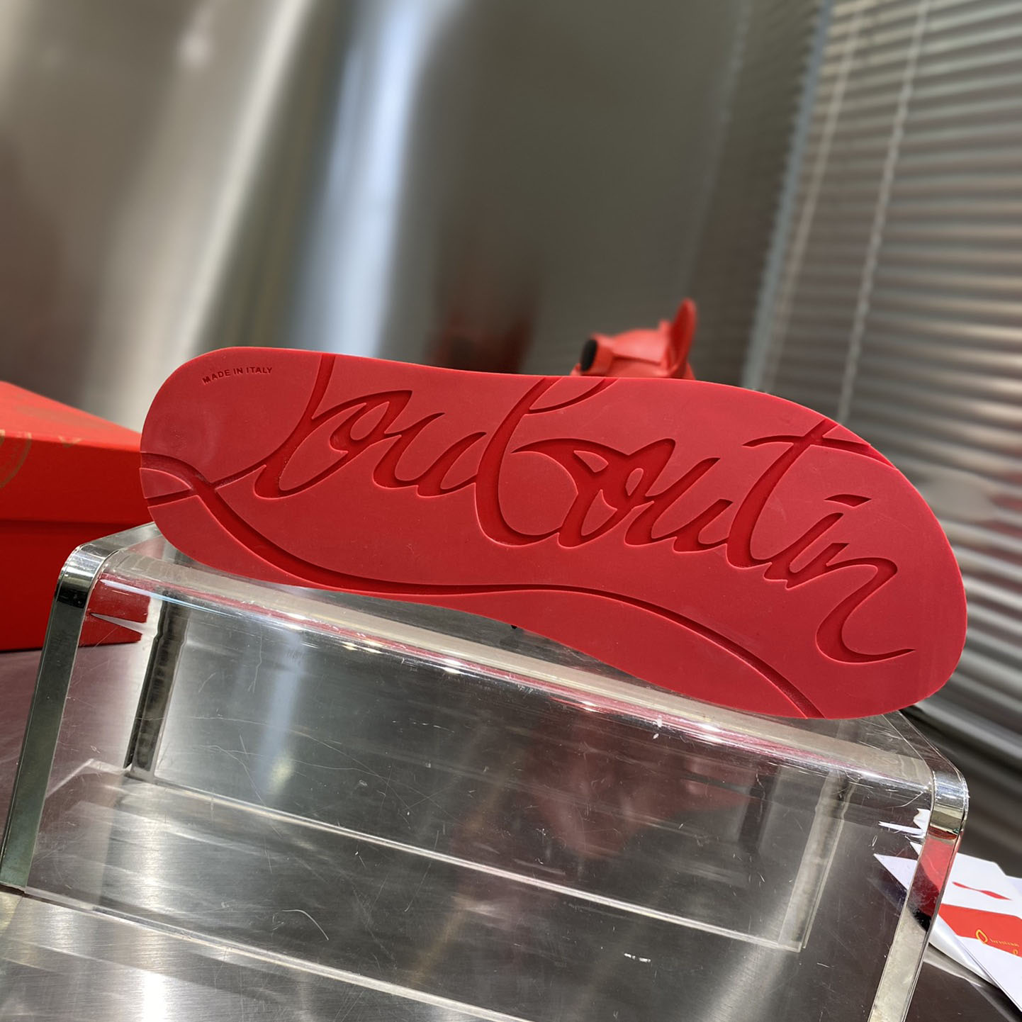 Christian Louboutin Loubi Flip Slide - FashionPlug