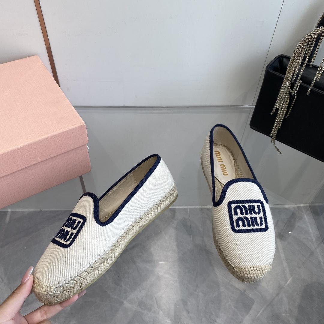 Miu Miu Cotton Drill Espadrilles - FashionPlug