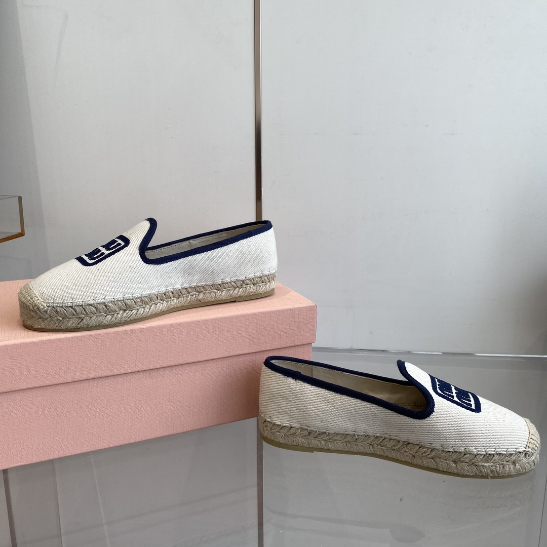Miu Miu Cotton Drill Espadrilles - FashionPlug