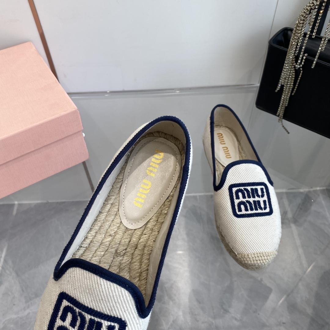 Miu Miu Cotton Drill Espadrilles - FashionPlug