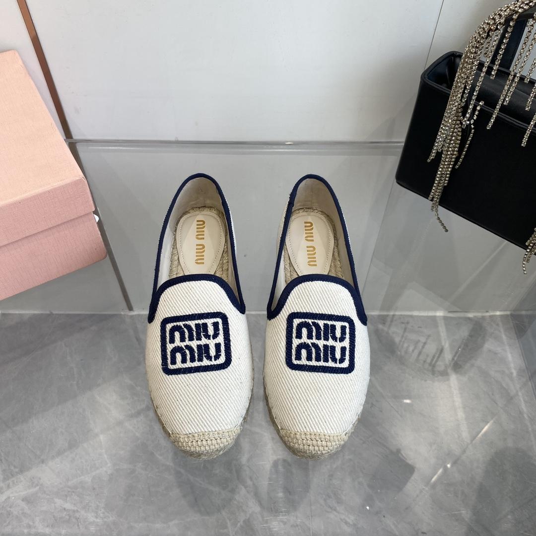 Miu Miu Cotton Drill Espadrilles - FashionPlug