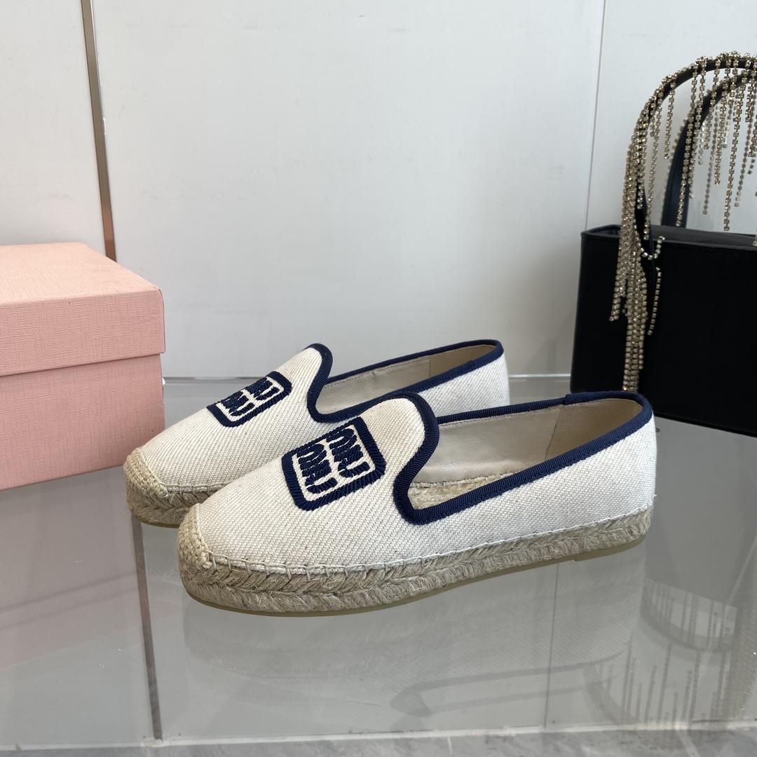Miu Miu Cotton Drill Espadrilles - FashionPlug
