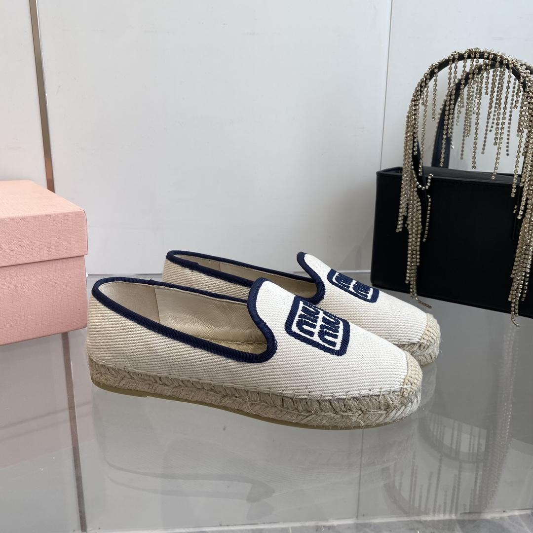 Miu Miu Cotton Drill Espadrilles - FashionPlug