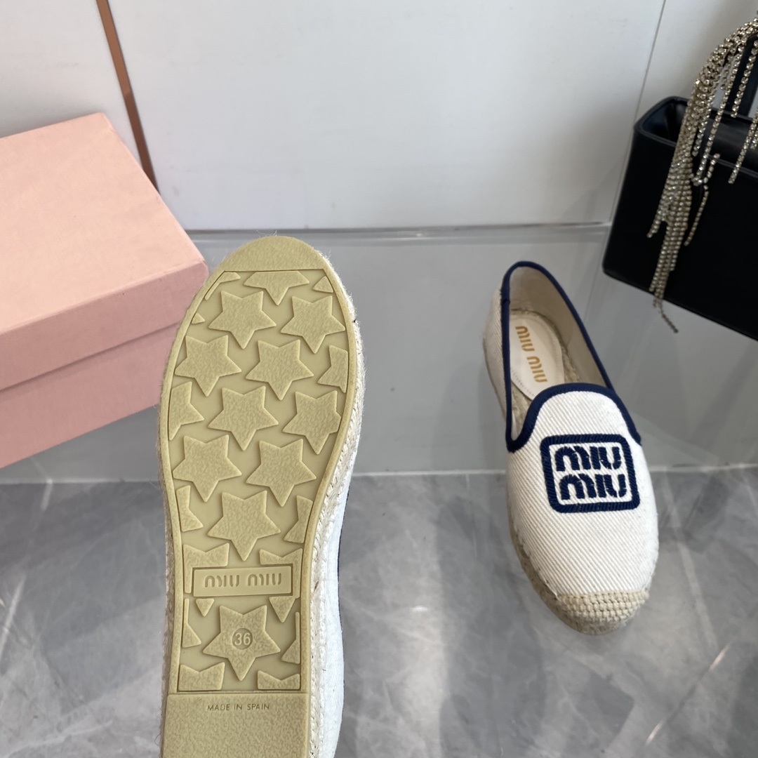 Miu Miu Cotton Drill Espadrilles - FashionPlug