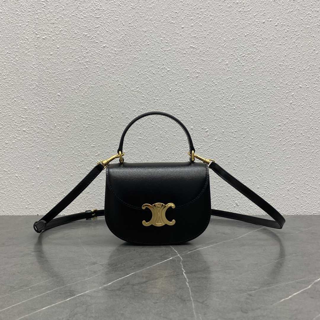 Celine Mini Besace Clea In Shiny Calfskin - FashionPlug