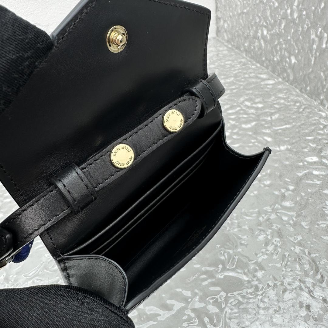 Miu Miu Leather Wallet With Leather And Cord Shoulder Strap - FashionPlug