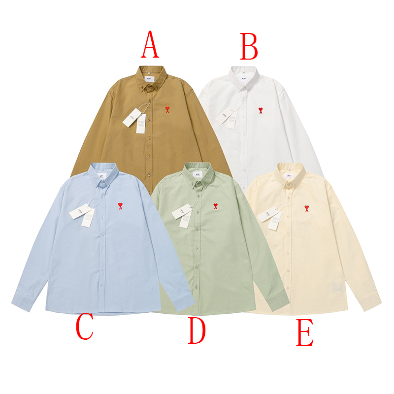 Ami Paris Button Down Ami De Coeur Oxford Shirt - FashionPlug