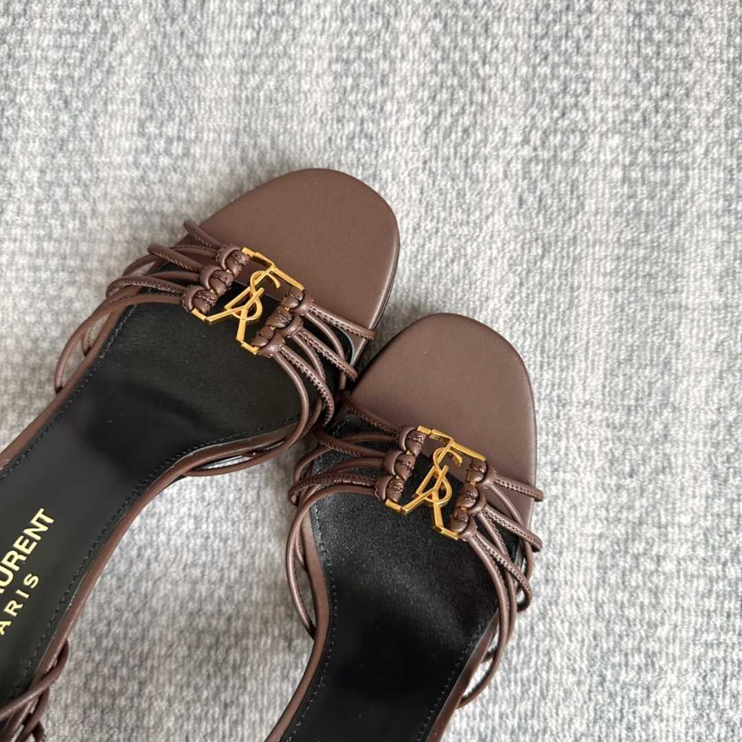 Saint Laurent Babylone Sandals In Smooth Leather - FashionPlug