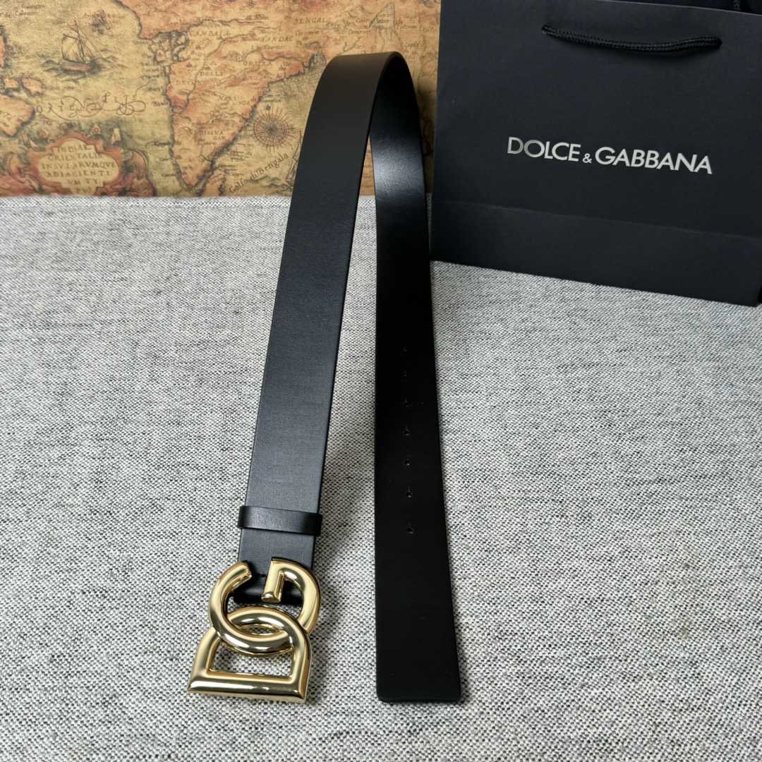 Dolce & Gabbana DG Logo-buckle Leather Belt   40mm - FashionPlug