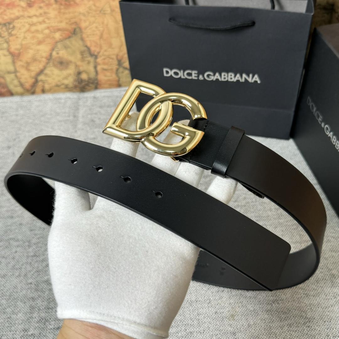 Dolce & Gabbana DG Logo-buckle Leather Belt   40mm - FashionPlug