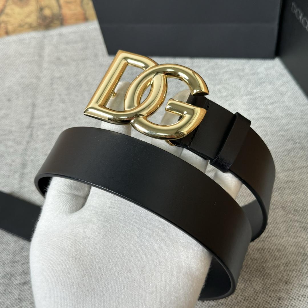 Dolce & Gabbana DG Logo-buckle Leather Belt   40mm - FashionPlug