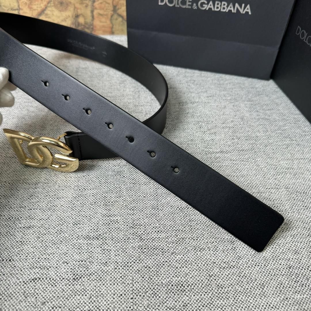 Dolce & Gabbana DG Logo-buckle Leather Belt   40mm - FashionPlug