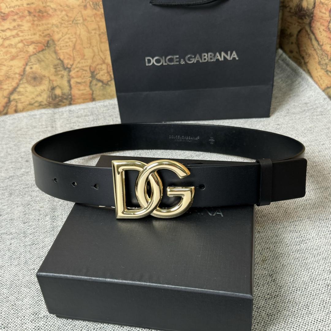 Dolce & Gabbana DG Logo-buckle Leather Belt   40mm - FashionPlug