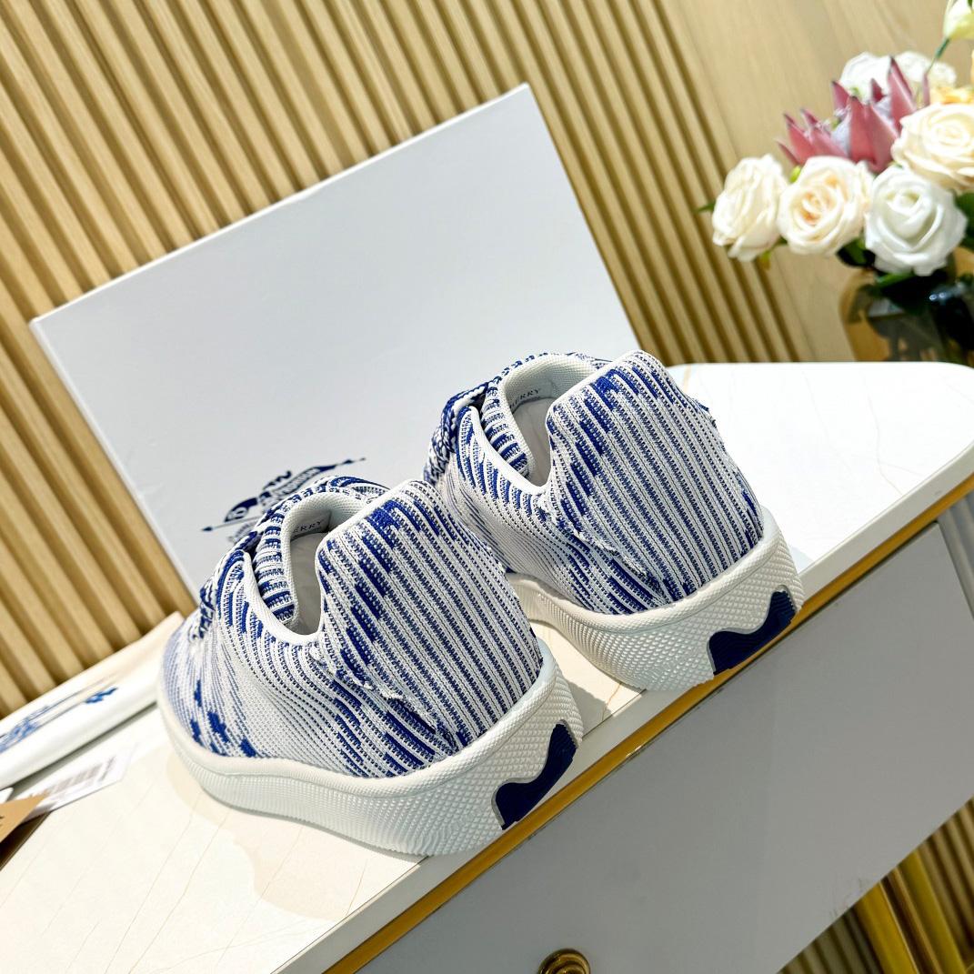 Burberry Check Knit Box Sneakers - FashionPlug