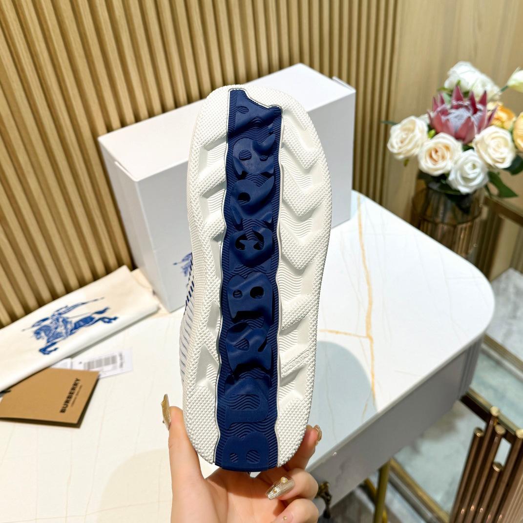 Burberry Check Knit Box Sneakers - FashionPlug