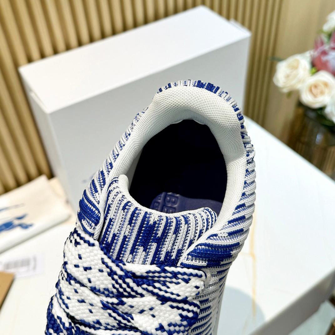 Burberry Check Knit Box Sneakers - FashionPlug