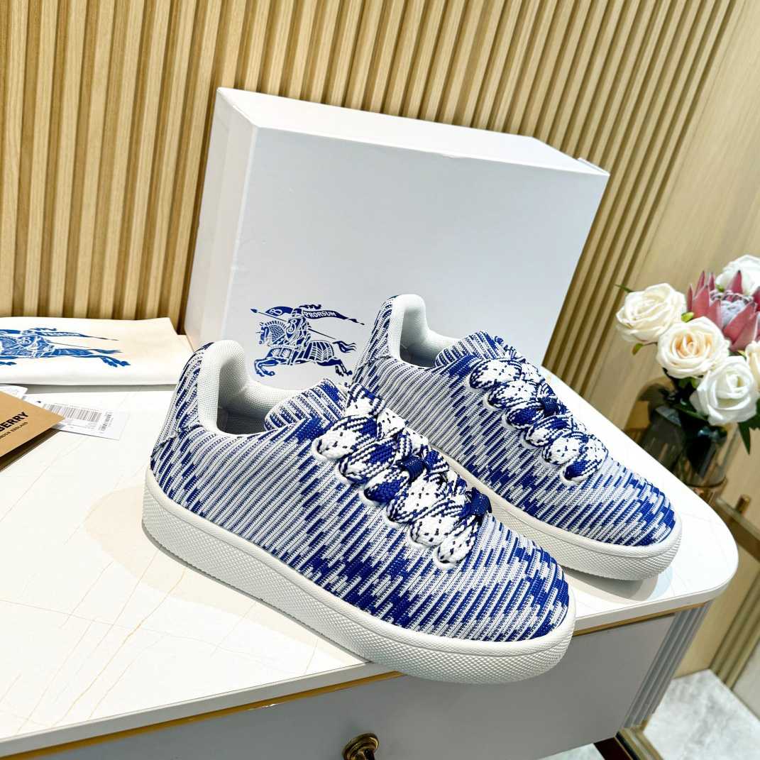 Burberry Check Knit Box Sneakers - FashionPlug