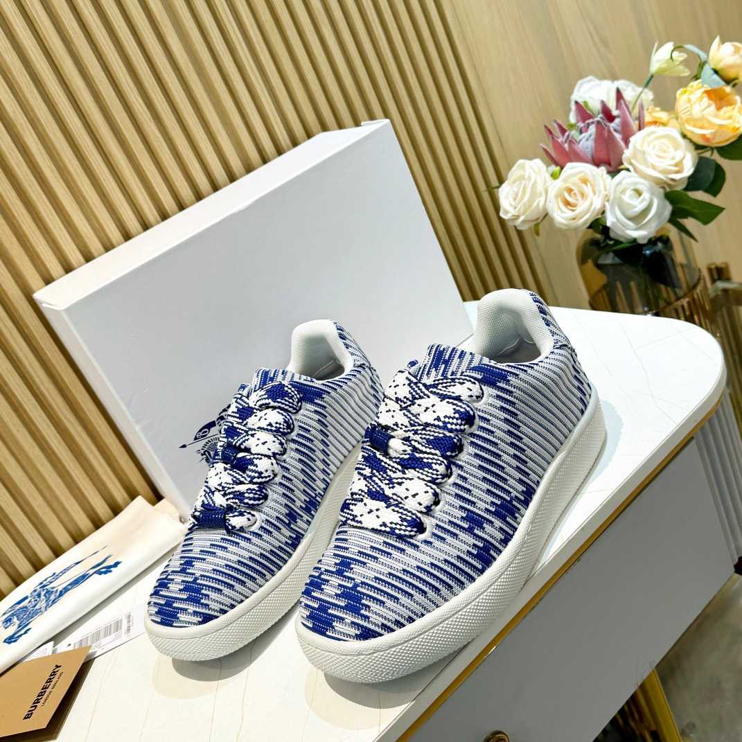 Burberry Check Knit Box Sneakers - FashionPlug