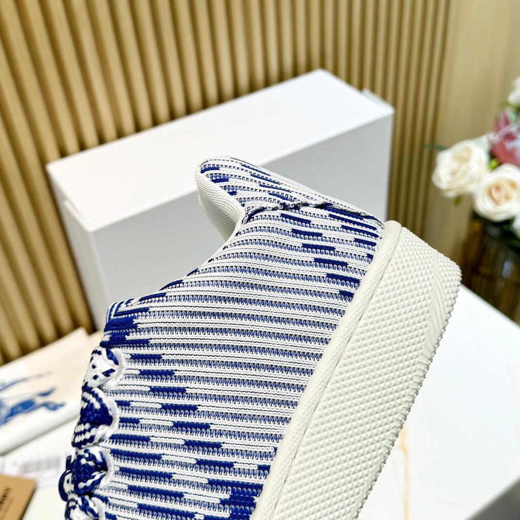 Burberry Check Knit Box Sneakers - FashionPlug