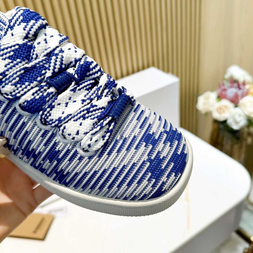 Burberry Check Knit Box Sneakers - FashionPlug