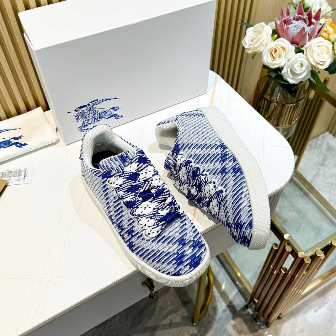 Burberry Check Knit Box Sneakers - FashionPlug