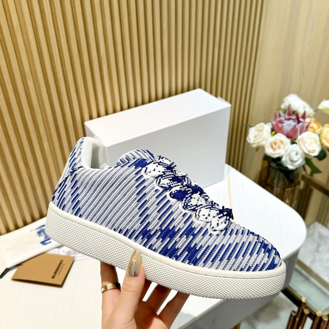 Burberry Check Knit Box Sneakers - FashionPlug