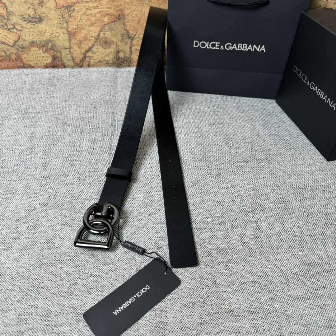 Dolce & Gabbana DG Logo-buckle Leather Belt   35mm - FashionPlug