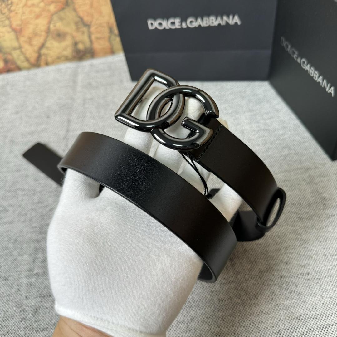 Dolce & Gabbana DG Logo-buckle Leather Belt   35mm - FashionPlug
