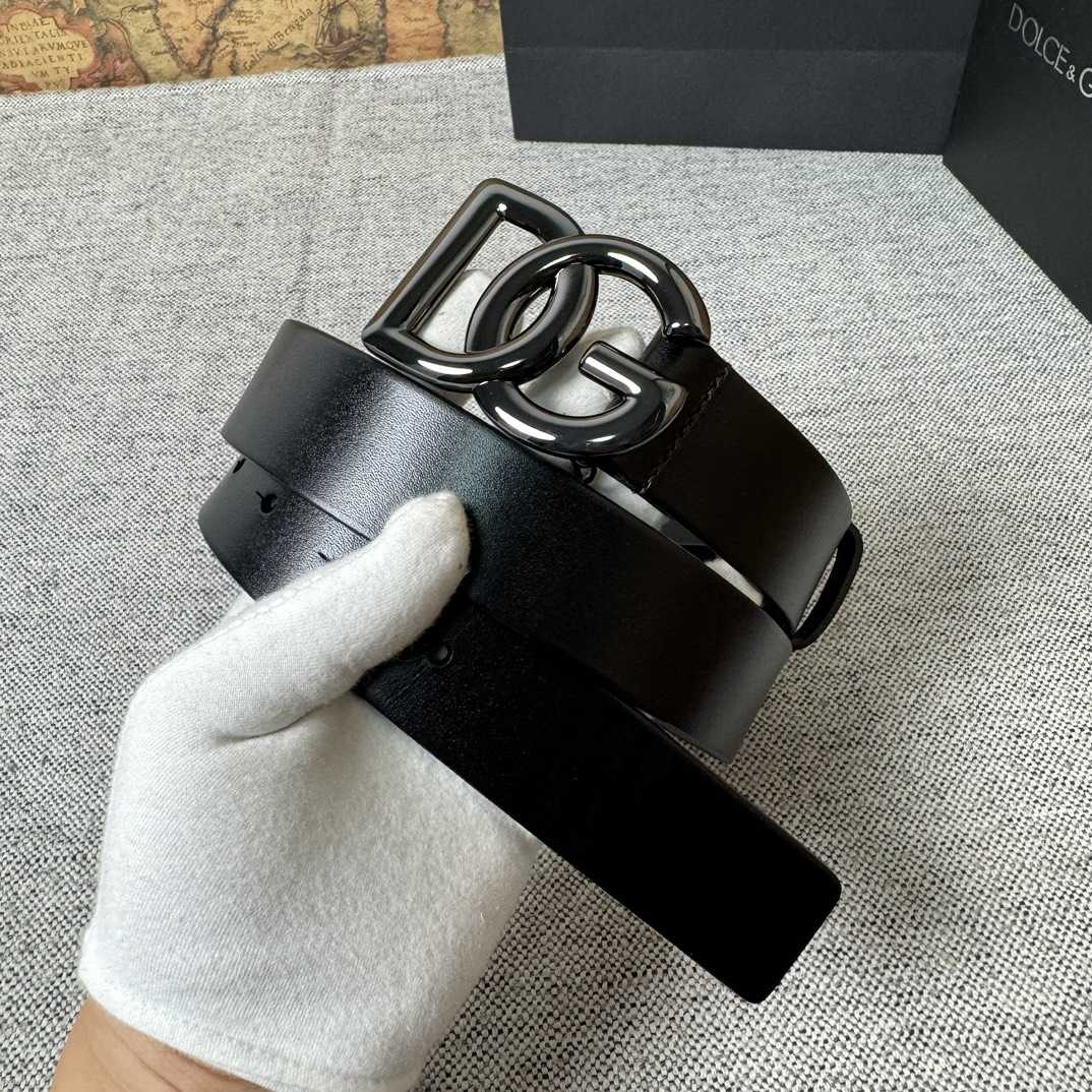 Dolce & Gabbana DG Logo-buckle Leather Belt   35mm - FashionPlug